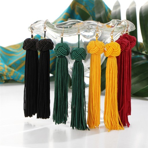 Pendientes de moda - Nudo con flecos J2577