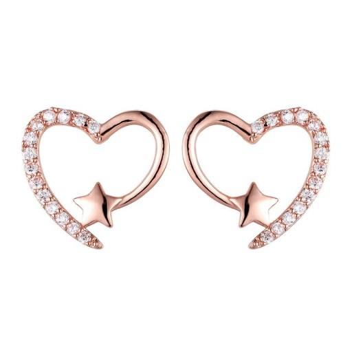 Pendientes de mujer corazón con circonitas