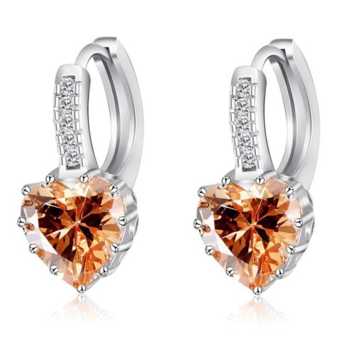 Pendientes de mujer corazón con piedra