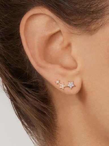 Pendientes de mujer estrella con circonitas
