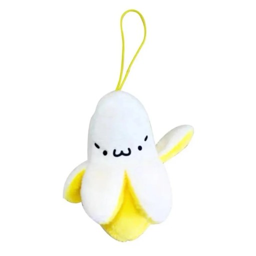 Pendurador de pelúcia 6 cm Banana Chaveiro de pelúcia macia Acessório de fruta adorável para mochila Bolsa para crianças