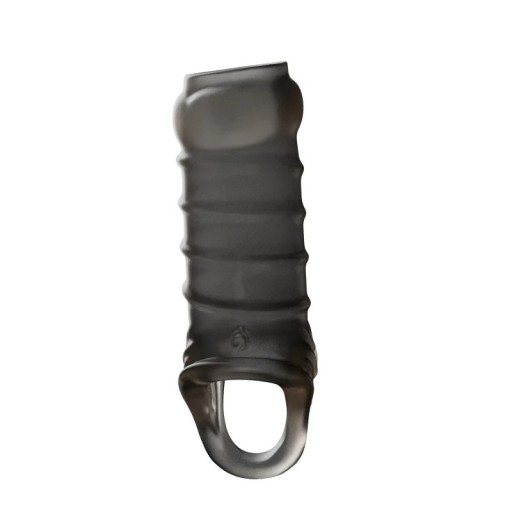 Penis sleeve med 4 stimuleringsringe og en chokering for forlængelse, fastere erektion og intens stimulation. Diskret emballage.