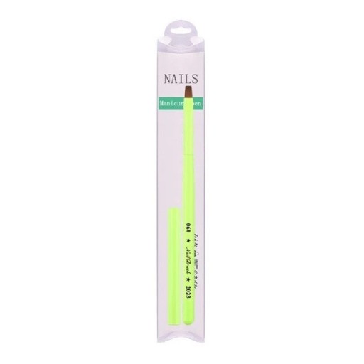 Pennello cosmetico verde NailBrush 2023 9 mm per unghie per disegni 3D e arte delle unghie – pittura fine per professionisti e uso domestico