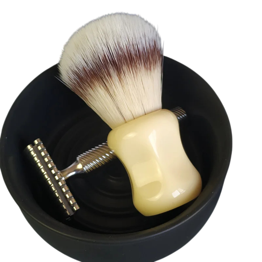 Pennello da barba 26 x 55 mm Setole sintetiche Manico in resina 38 x 46 mm Pennello da barba per la rasatura a umido per sapone e crema da barba