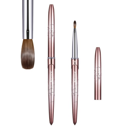 Pennello rotondo in acrilico per unghie 3,8 mm, lunghezza 17 cm, lunghezza setole 8,9 mm Pennello professionale moderno con cappuccio per modellatura e decorazione