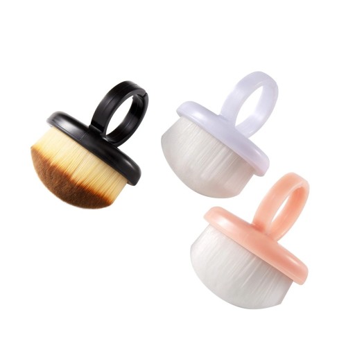Pensiune cosmetică pentru degete cu peri densi pentru pudră 4 x 3,4 cm, peri 2,7 x 1,5 cm, pensulă profesională pentru aplicarea precisă a cosmeticelor