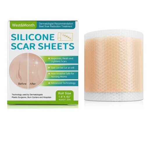Penso de silicone para cicatrizes 4x150 cm Reutilizável Autocolante Hidratante Cuidados com cicatrizes Redução de cicatrizes