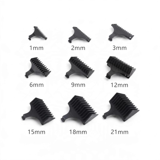 Pentes guia para aparador de cabelo 1 a 21 mm Acessórios de pente universal Pretos Acessórios de cabeleireiro para corte de cabelo e transições