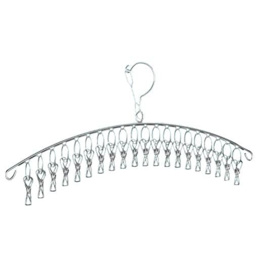 Percha de acero inoxidable con 20 pinzas para secar ropa interior y calcetines Percha duradera para el baño o el balcón