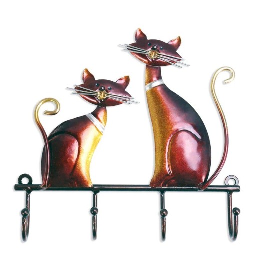 Perchero de hierro con gatos