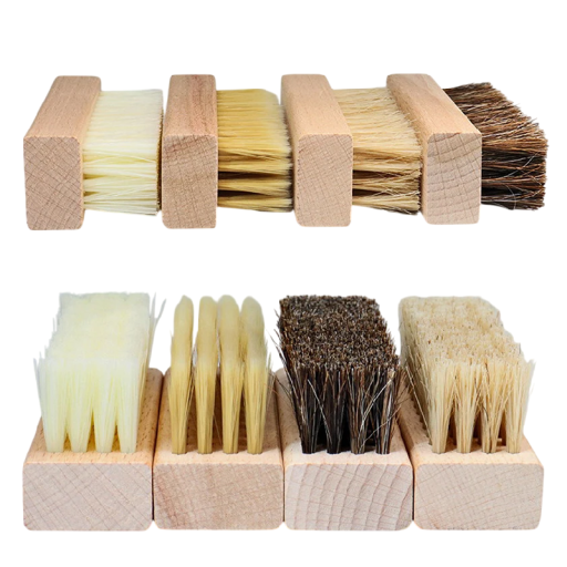 Perie din lemn pentru pantofi cu peri moi Mâner ergonomic ușor pentru curățarea încălțămintei Îngrijire delicată pentru piele și velur