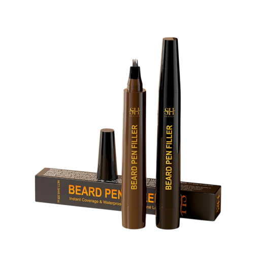 Perie rezistentă la apă pentru corectarea bărbii și mustății Ajustare precisă a bărbii Stilizare bărbie și mustață Aplicator cosmetic pentru bărbați pentru ajustarea bărbii