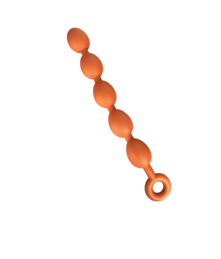 Perlas anales de silicona tamaño L en forma de huevo con asa redonda, embalaje discreto.