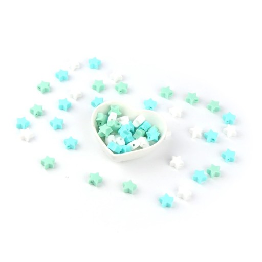 Perlas de silicona en forma de estrella - 40 uds.
