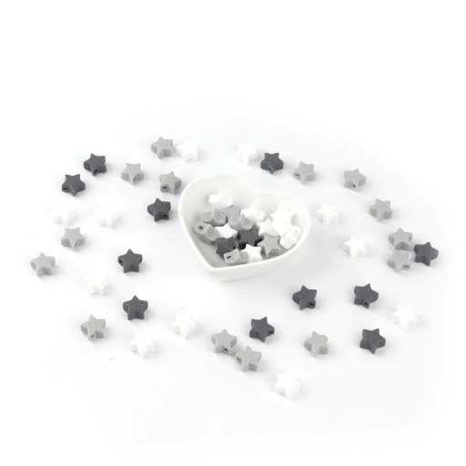 Perlas de silicona en forma de estrella - 40 uds.