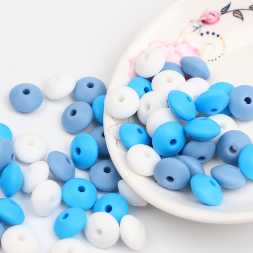 Perlas de silicona en forma de rueda - 60 uds.