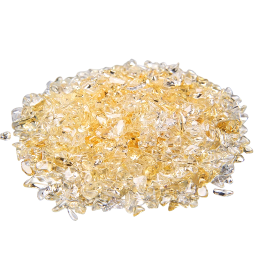 Perlas de vidrio transparentes doradas 3–5 mm 100 g vidrio decorativo piedras pequeñas para manualidades, arreglos y decoraciones