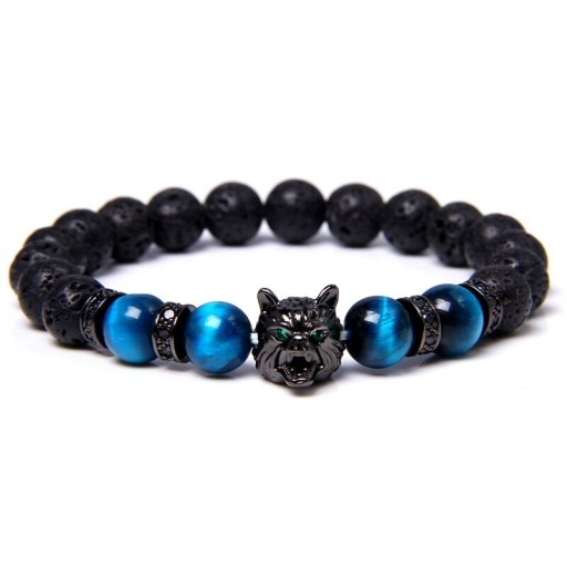 Perlenarmband mit einem Wolf