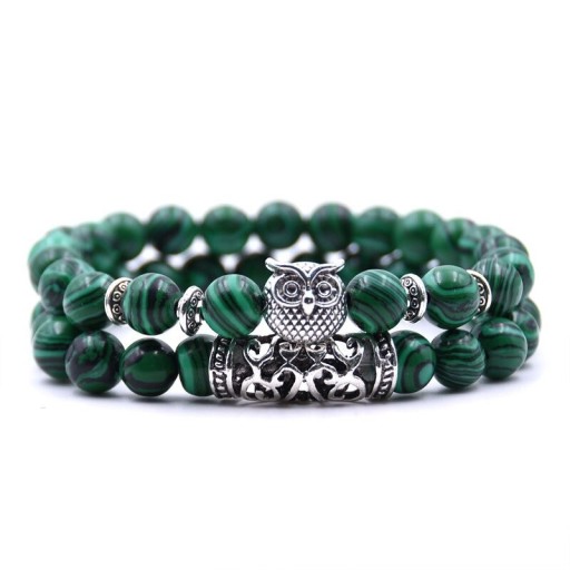 Perlenarmband mit Eule 2 Stk