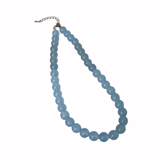 Perlenhalskette aus großen Kugeln 10 mm, regelmäßig aufgereihte Perlen, auffälliges minimalistisches Schmuckstück mit elegantem Charakter