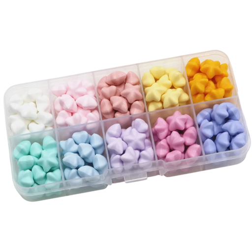 Perles de cire à cacheter rétro 8 mm Ensemble d'étoiles 10 couleurs Cire végétale pour la fabrication de cachets en cire
