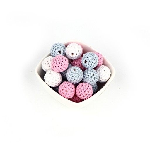 Perles en coton en forme de billes - 30 pièces