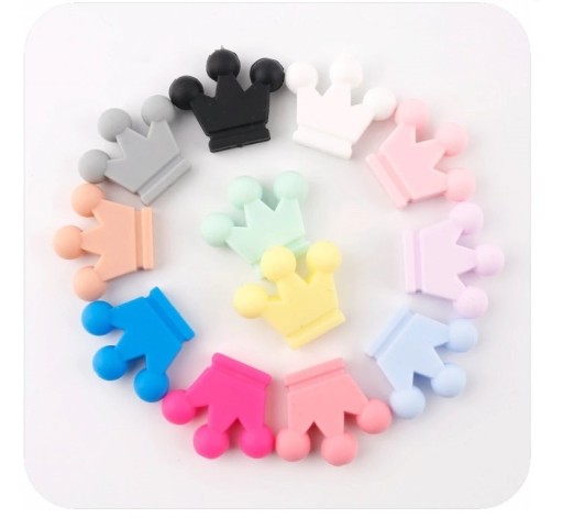 Perles en silicone en forme de couronne - 10 pcs