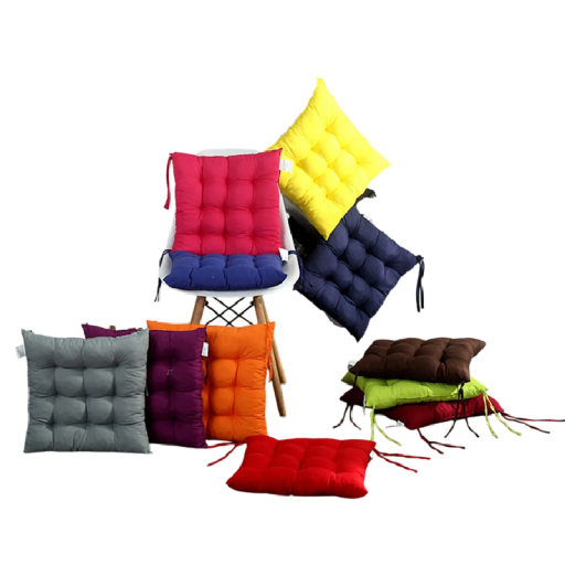 Perna de șezut căptușită pentru scaun 40 × 35 cm, suport moale cu șnururi de prindere pentru o ședere confortabilă în interior