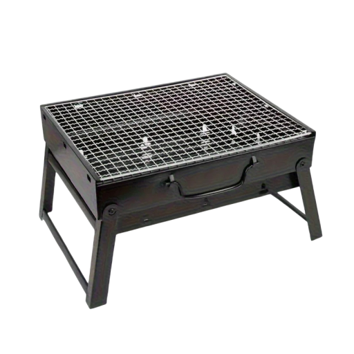 Petit barbecue portable à charbon de bois 35 x 27 x 20 cm Gril extérieur compact en acier inoxydable Gril de table de jardin pour pique-nique Camping