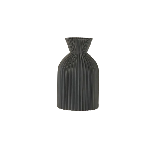 Petit vase en plastique côtelé 13,9 cm Beige ou noir Finition mate Design moderne Décoration d’intérieur Vase à fleurs