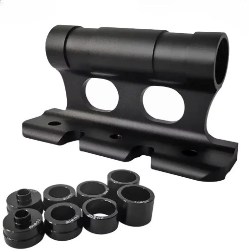 Pevny nosnik roweru na przedniej widelcu 110 x 90 x 58 x 38 mm z aluminium czarny z adapterami na dachowy nosnik i do skrzyni samochodu