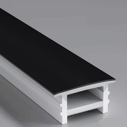 Φαρδύ σιλικόνι LED προφίλ 15 x 10 mm Μαύρη ρίγα 19 mm Μήκος 1 m Ευλύγιστο Διαχυτής Ενσωματωμένη εγκατάσταση σε αυλάκι Για LED ταινία Χωρίς ταινία