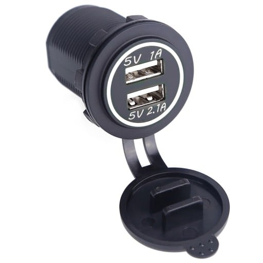 Φορτιστής αυτοκινήτου Dual USB με κάλυμμα K713