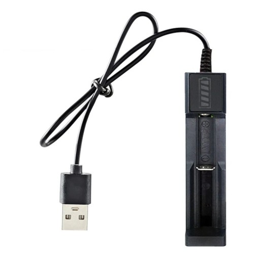 Φορτιστής USB μπαταριών 18650 1 υποδοχή Διπλή τροφοδοσία Φόρτιση 3,7V Li-ion κυττάρων Συμβατός με 16340 14500 18650 Φορητός φορτιστής