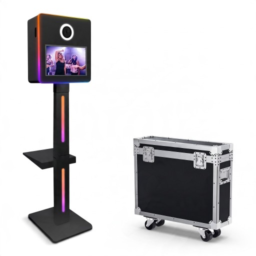 Photomaton pour reflex Dot écran tactile éclairage RGB avec télécommande Hauteur 166 cm Métallique Pour mariages et soirées