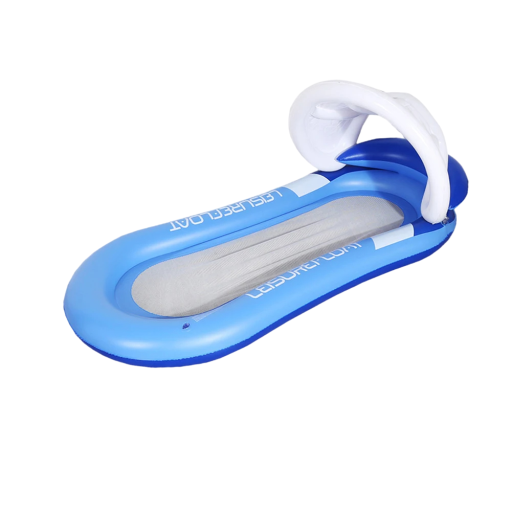 Φουσκωτό στρώμα με δίχτυ και σκίαστρο 160 x 90 εκ. Φουσκωτό μπλε στρώμα για το νερό