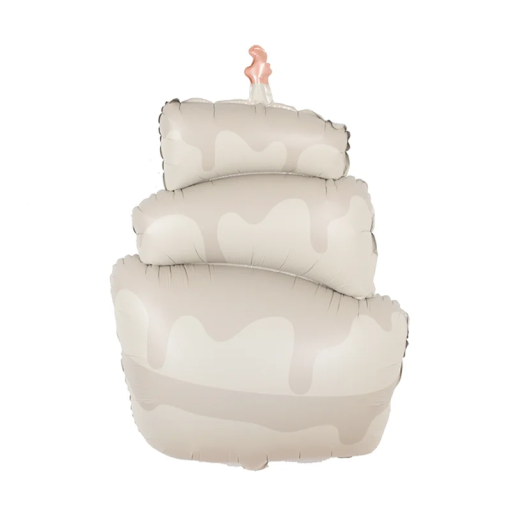 Φυσαλίδα αλουμινίου 56 x 95 εκ. σε σχήμα τριώροφης λευκής τούρτας με κερί Διακοσμητική διακόσμηση για γενέθλια Διακόσμηση για πάρτι