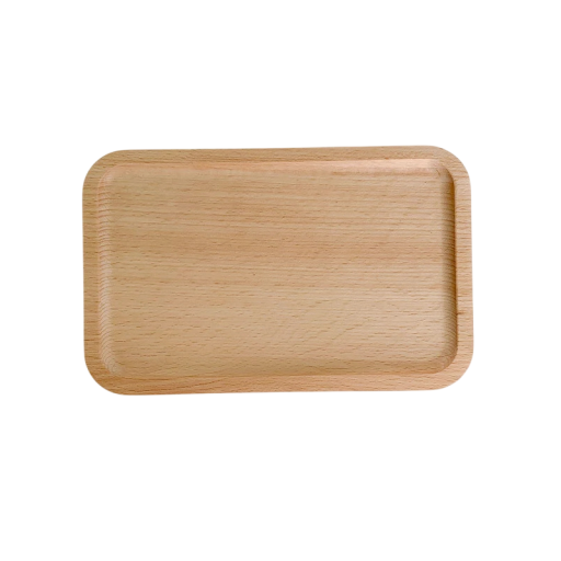 Piatto da dessert con angoli arrotondati 20 x 13 cm in legno massello marrone chiaro vassoio rettangolare per servire dessert e stuzzichini