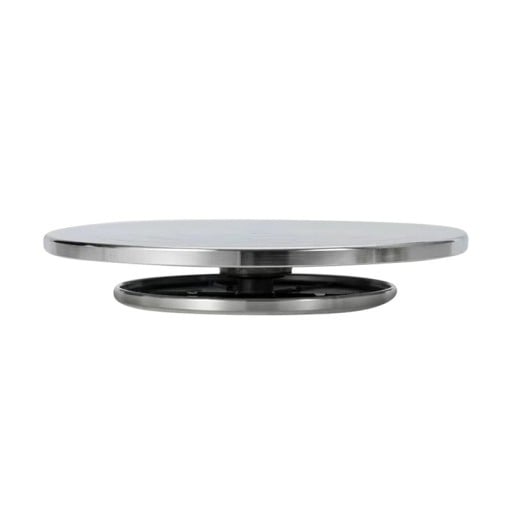Piatto girevole in alluminio doppio lato 30 cm Piattaforma per scultura per ceramica Tornio per ceramica Strumento Lazy Susan Modellazione