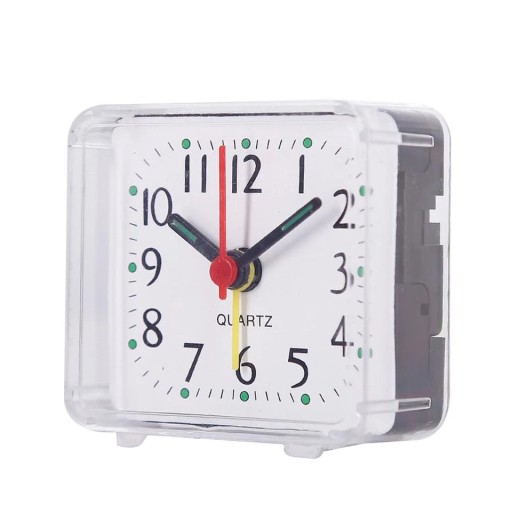 Piccolo orologio analogico 6x3x5,8 cm Cifera facilmente leggibile Suono forte Portatile con batteria AA Per camera da letto Ufficio In viaggio