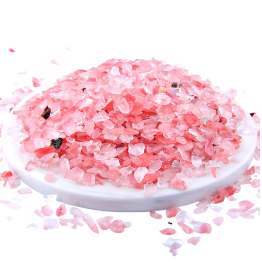 Piedras trituradas de cuarzo turmalina sandía 3–5 mm 50 g material natural piedras rosa y transparentes para decoraciones, creación y arreglos