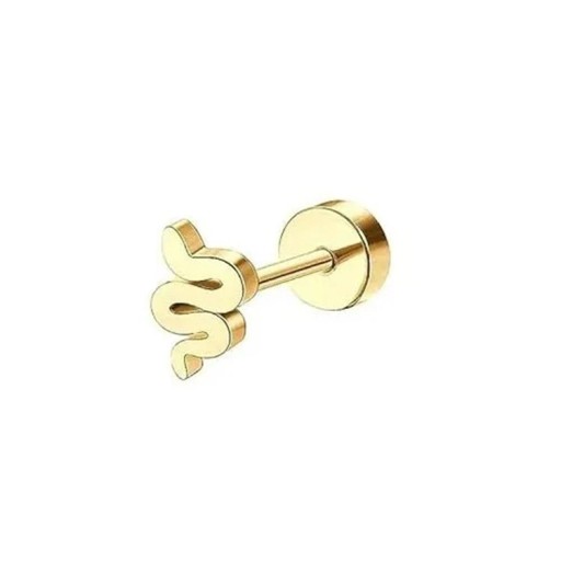 Piercing auriu șarpe 6 x 5 x 0,8 mm Oțel chirurgical Piercing delicat minimalist cu motiv de șarpe pentru un stil personal