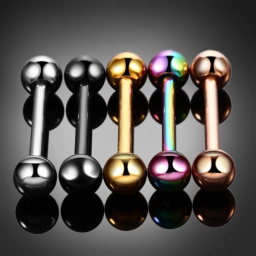 Piercing de língua em forma de haltere