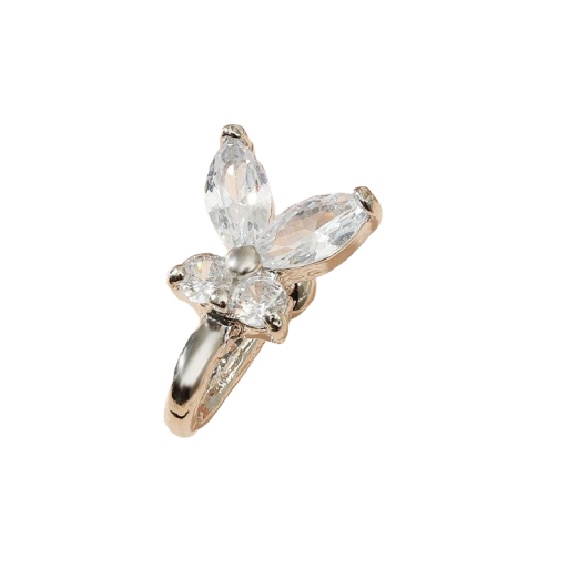 Piercing falso en forma de mariposa en la nariz