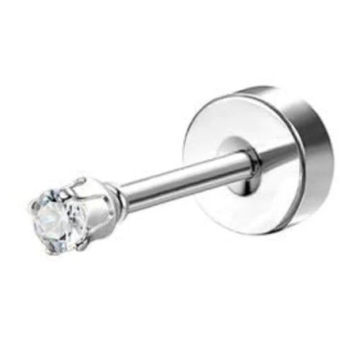 Piercing fülbevaló gyémánt kis méret 0,8 mm x 6 mm x 10 mm orvosi rozsdamentes acélból érzékeny fülekhez