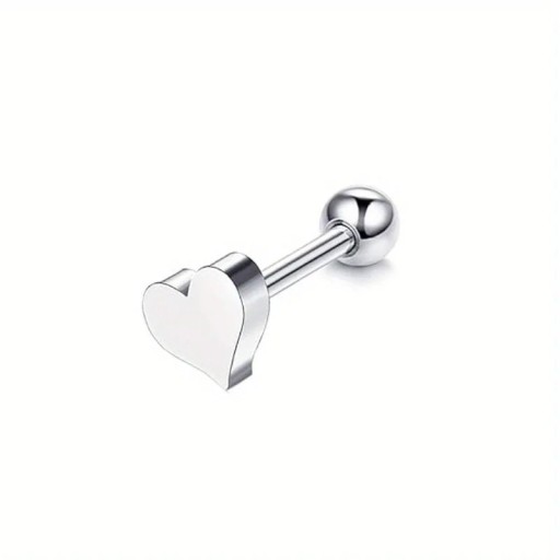 Piercing mit Herzmotiv aus Edelstahl 16G 1,2 × 6 mm Feiner Damenschmuck für Nase, Ohren, Lippen, Augenbrauen