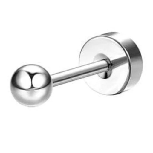 Piercing oorbellen bol 0,8 mm x 6 mm x 10 mm van chirurgisch roestvrij staal voor gevoelige oren