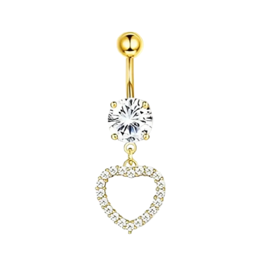 Piercing z chirurgickej nerezovej ocele Diamant so srdiečkom Elegantný set telových šperkov do ucha, nosa, pier