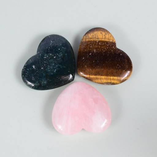 Pierres naturelles en forme de cœur 3 pcs