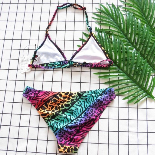 Pigebikini med dyreprint
